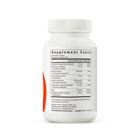 Supplement container with label on a white background