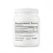 White supplement container with label on a white background