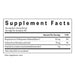 Supplement facts label with nutritional information on a white background