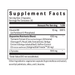 Supplement facts label with detailed nutritional information on a white background