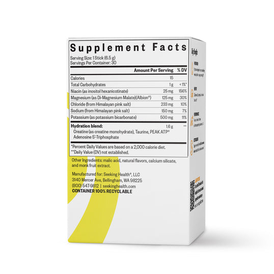 Supplement facts label on a white background