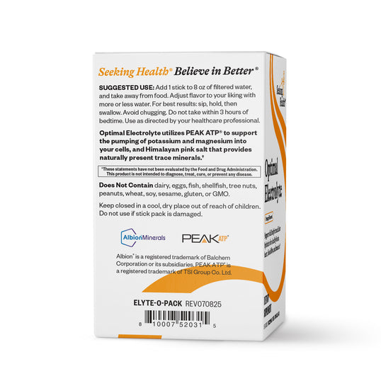Seeking Health Optimal Electrolytes packaging on a white background