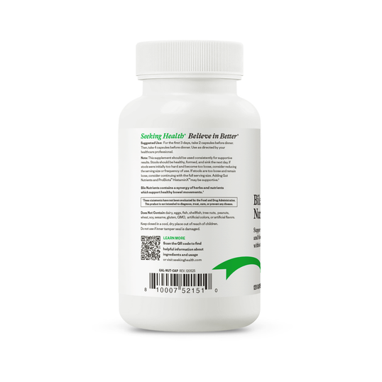 Supplement bottle with label on a white background