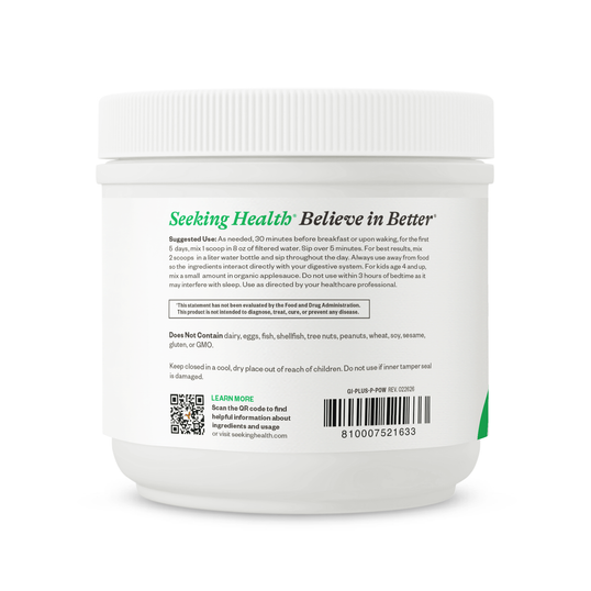 side label of seeking health gut nutrients powder
