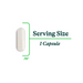White capsule with text indicating 'Serving Size 1 Capsule' on a white background for DAO Enzyme