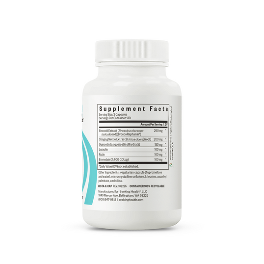 Supplement bottle with label on a white background