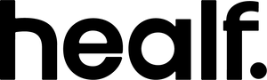 Black 'healf.' logo on a white background