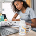 Image of young girl studying at desk 