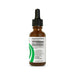 Brown glass bottle with dropper labeled 'Supplement Facts' on a white background