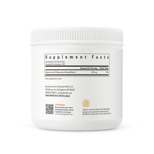 Supplement container with label on a white background