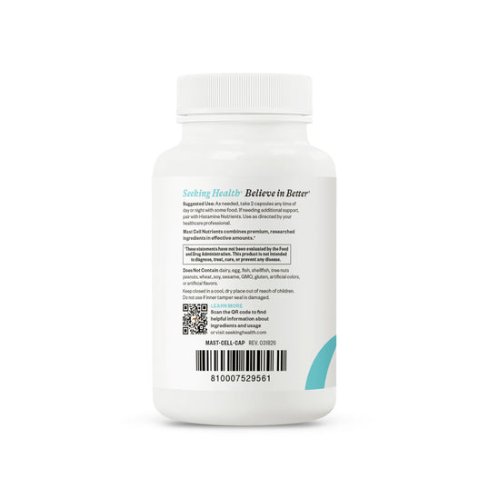 Supplement bottle with label on a white background