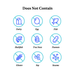 Allergen-free icons with labels for dairy, egg, fish, shellfish, tree nuts, peanuts, gluten, soy, and sesame on a white background.