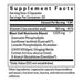 A black and white Supplement Facts label for Mast Cell Nutrients Blend, showing serving size, servings per container, listed nutrients with percentages, and other ingredients at the bottom.