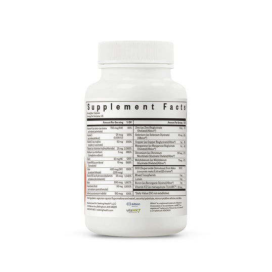 Supplement bottle with label on a white background