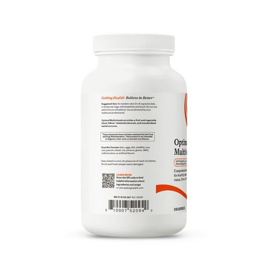 Supplement bottle with label on a white background
