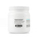 White supplement jar with label on a white background
