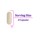Illustration of a optimal prenatal capsule with serving size information on a white background