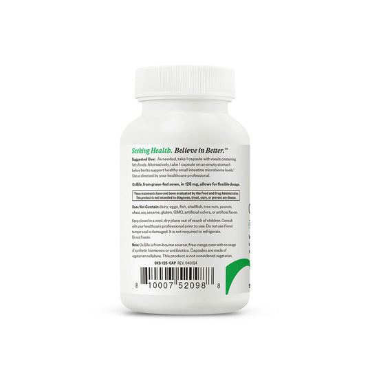 Ox Bile back of bottle suggested use