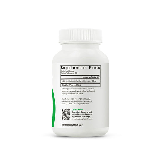 Ox Bile back of bottle supplement facts