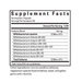 Supplement facts label for a probiotic product on a white background