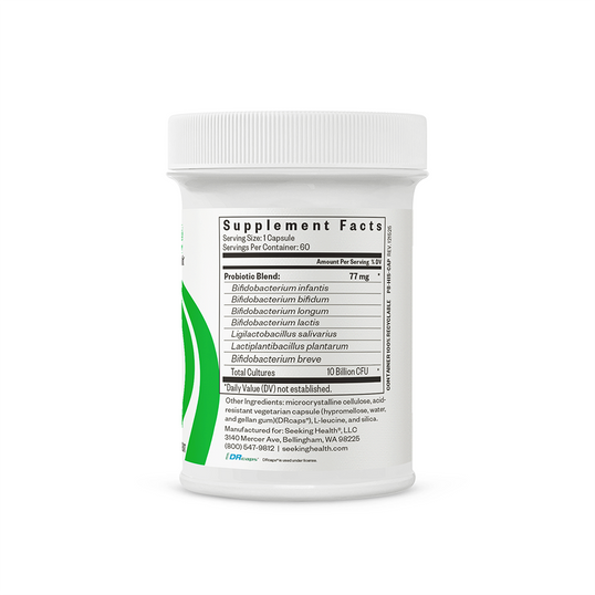 Supplement container with label on a white background