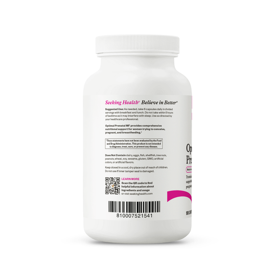 Supplement bottle with label on a white background