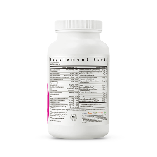 Supplement container with label on a white background
