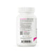 Back label of a supplement container with text and a QR code on a white background
