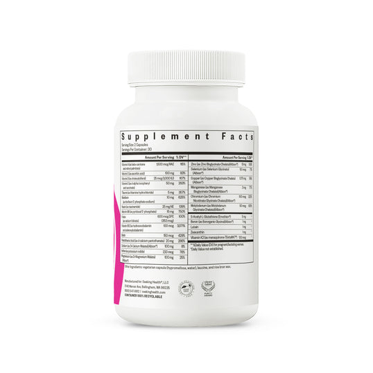 Supplement container with label on a white background