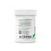 Back label of a supplement container with text and a barcode on a white background