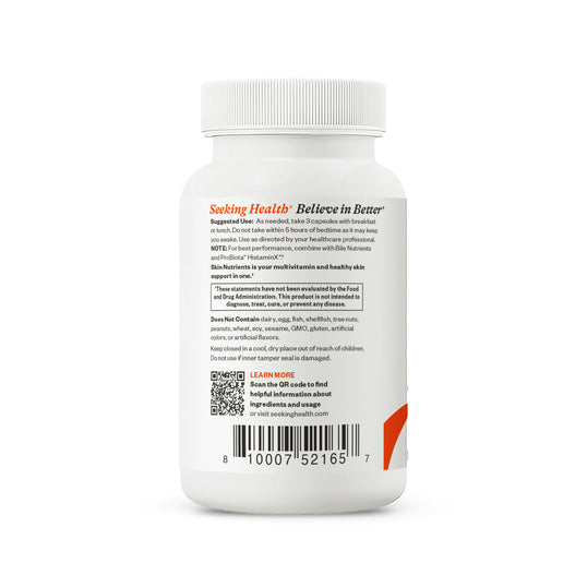 Supplement bottle with label on a white background