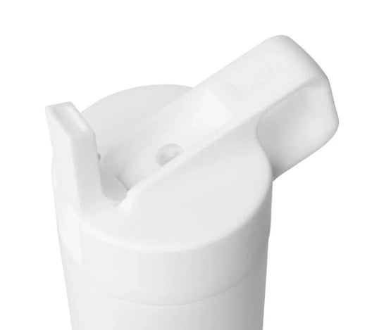 top of white water bottle straw