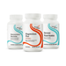 Three supplement bottles labeled 'Homocysteine Nutrients', 'Magnesium Plus', and 'Stress Nutrients' on a white background.