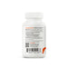 White supplement bottle with label on a white background