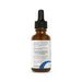 Brown glass bottle with dropper on a white background