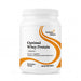 Optimal Whey Protein container with Seeking Health branding on a white background
