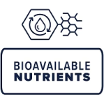 Logo with 'Bioavailable Nutrients' text and hexagonal icons on a white background